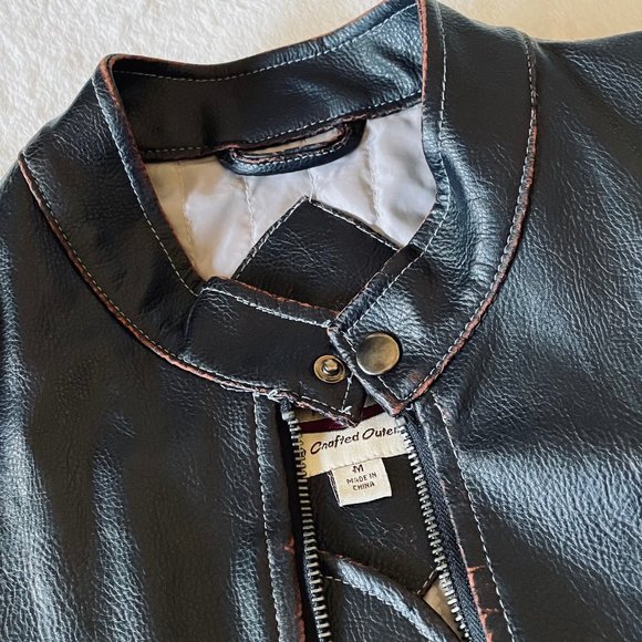 BC Ethic Cafe Racer Motorcycle Faux Leather Men's Jacket - Picture 3 of 8